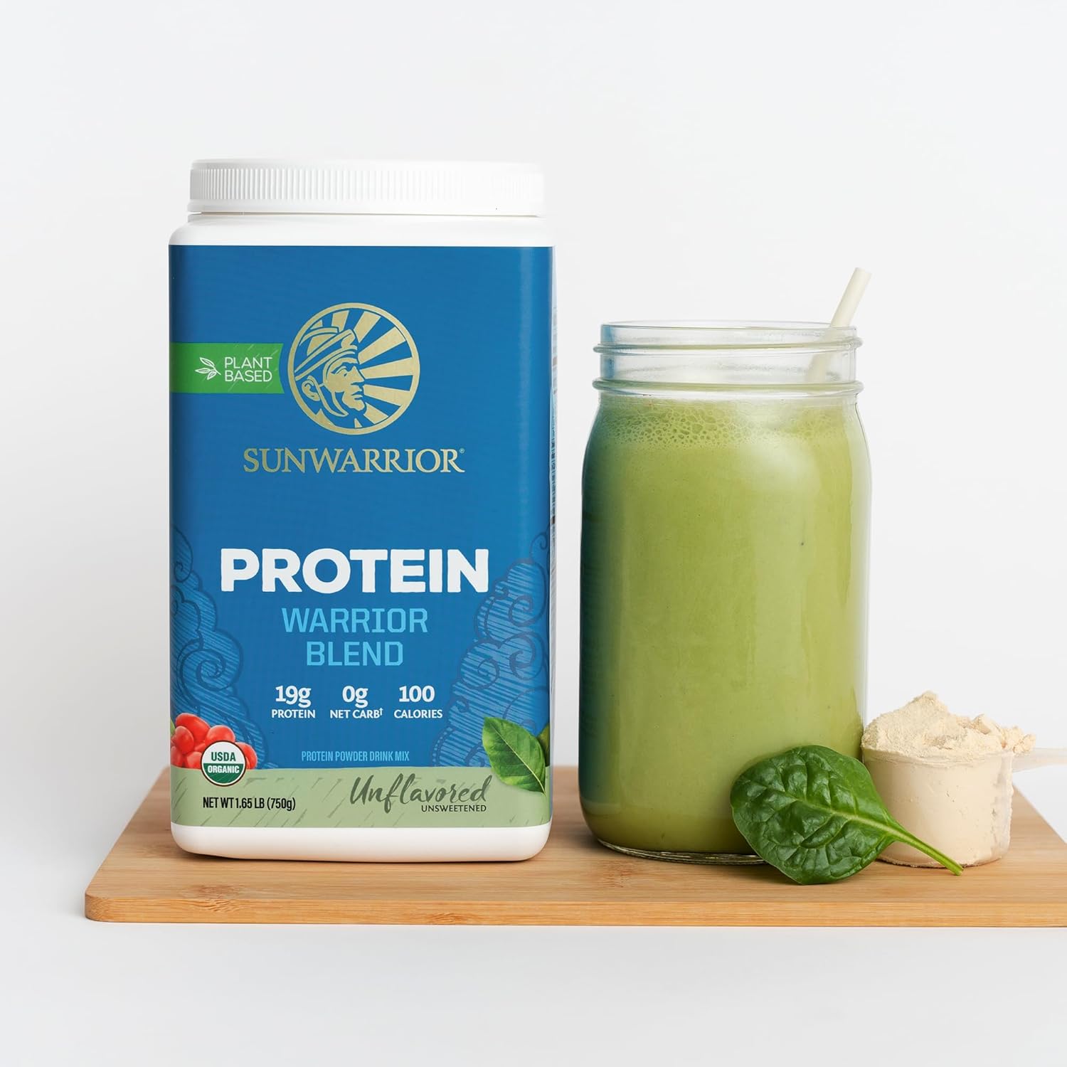 Sunwarrior Organic Plant-Based Protein Powder, Unflavoured 750g