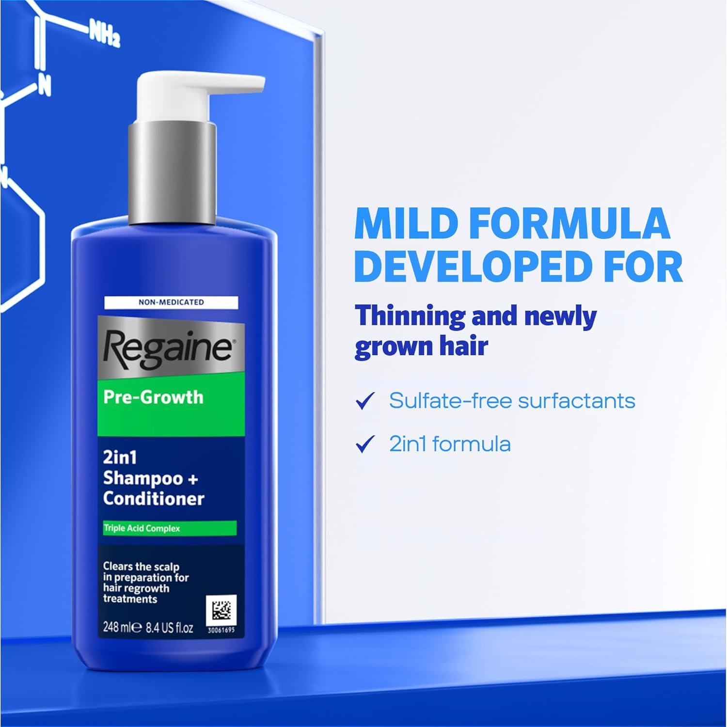 Regaine Pre-Growth 2 in 1 Shampoo & Conditioner 248ml for daily scalp and hair care