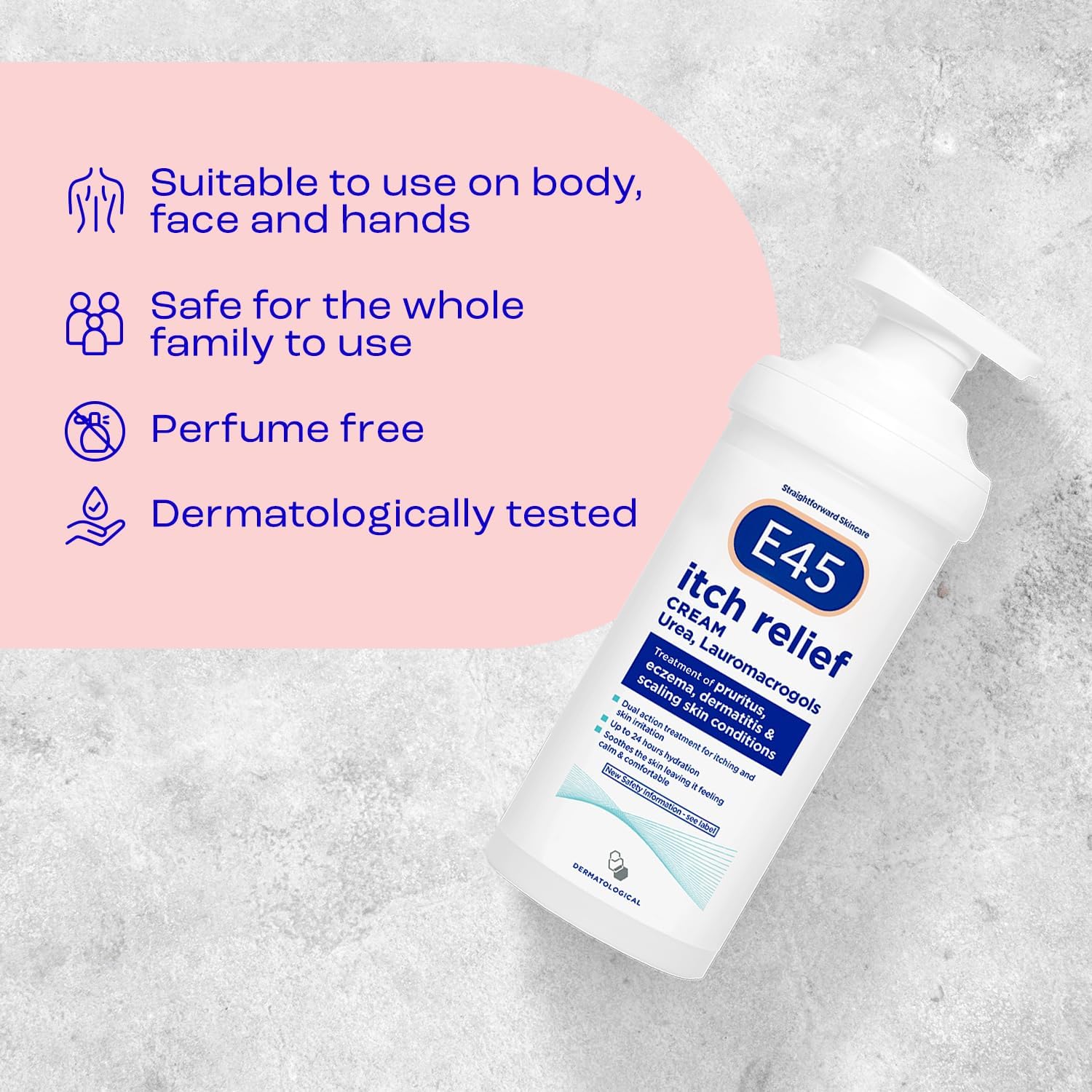 E45 Dermatological Cream for Very Dry, Itchy Skin - 500g