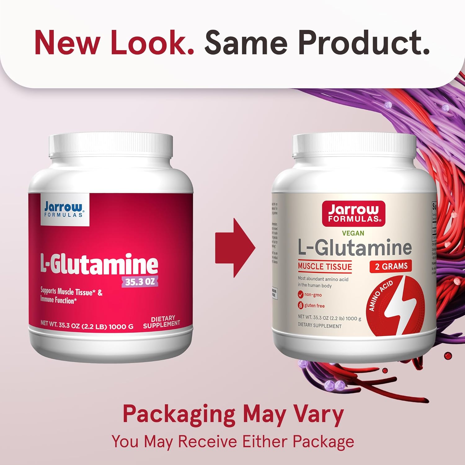 Jarrow Formulas L-Glutamine Powder 2g - 1000g new look
