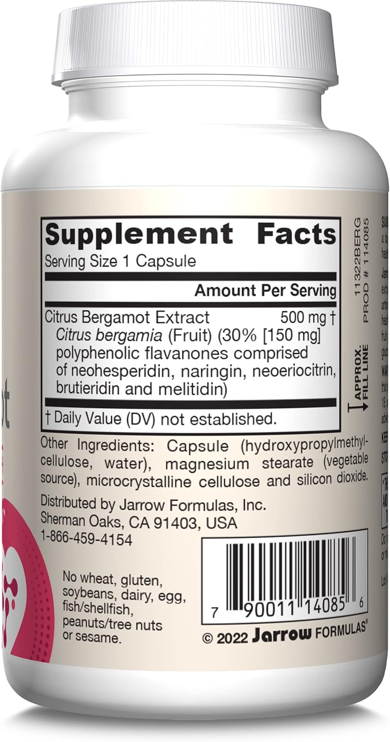 Barcode Image: Jarrow Formulas Citrus Bergamot 500mg veggie capsules barcode 60 count