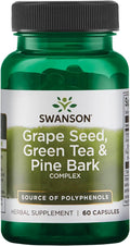 Complejo Herbal de Semilla de Uva, Té Verde y Corteza de Pino Swanson – 60 Cápsulas