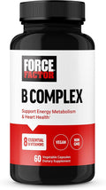 Force Factor Complejo de Vitaminas B - 8 Vitaminas B Esenciales - 60 Cápsulas