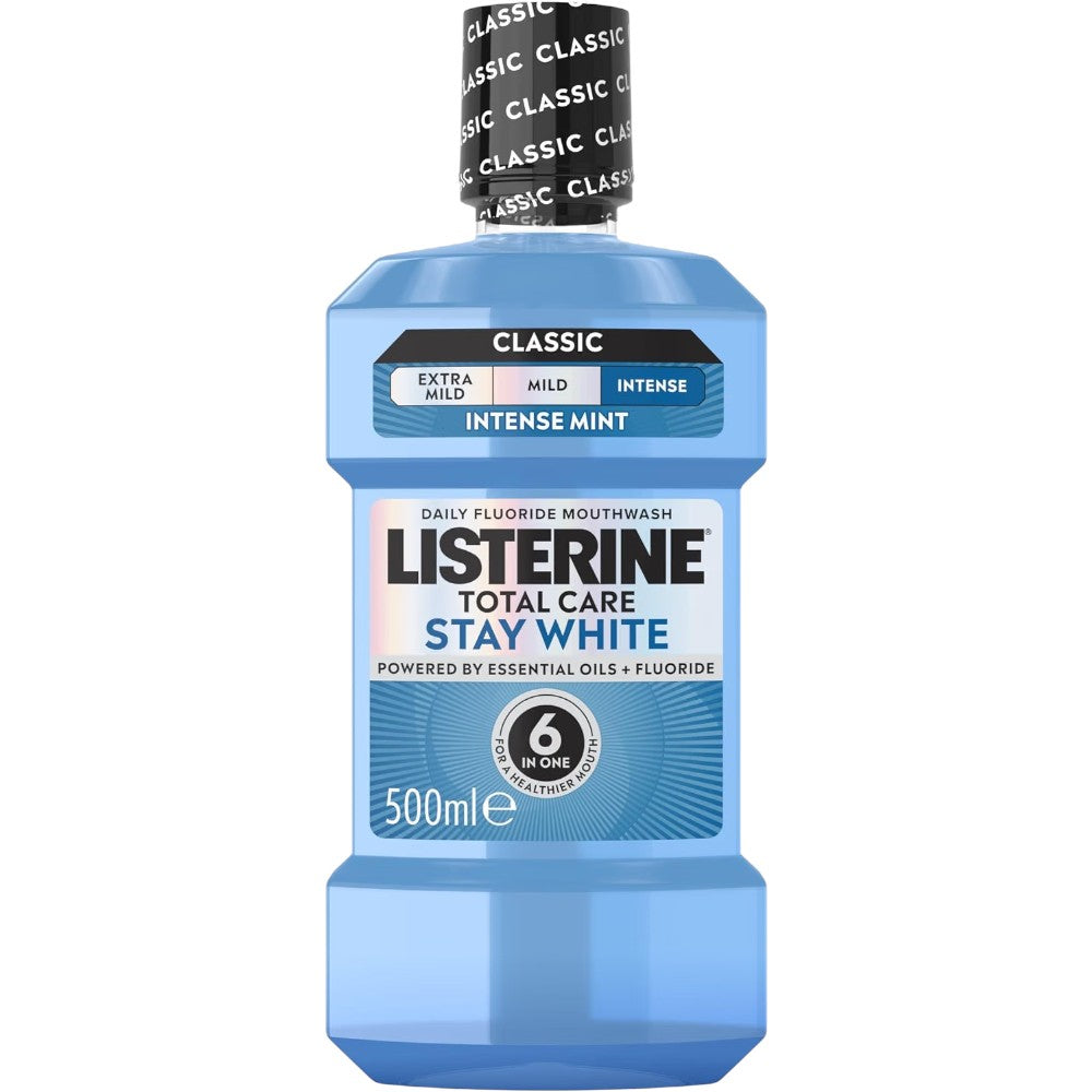 Listerine Total Care Stay White Intense Mint Mouthwash oral rinse bottle 500ml