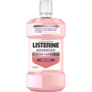 Listerine Advanced Gum Expert Smooth Mint Mouthwash alcohol-free oral rinse bottle 500ml