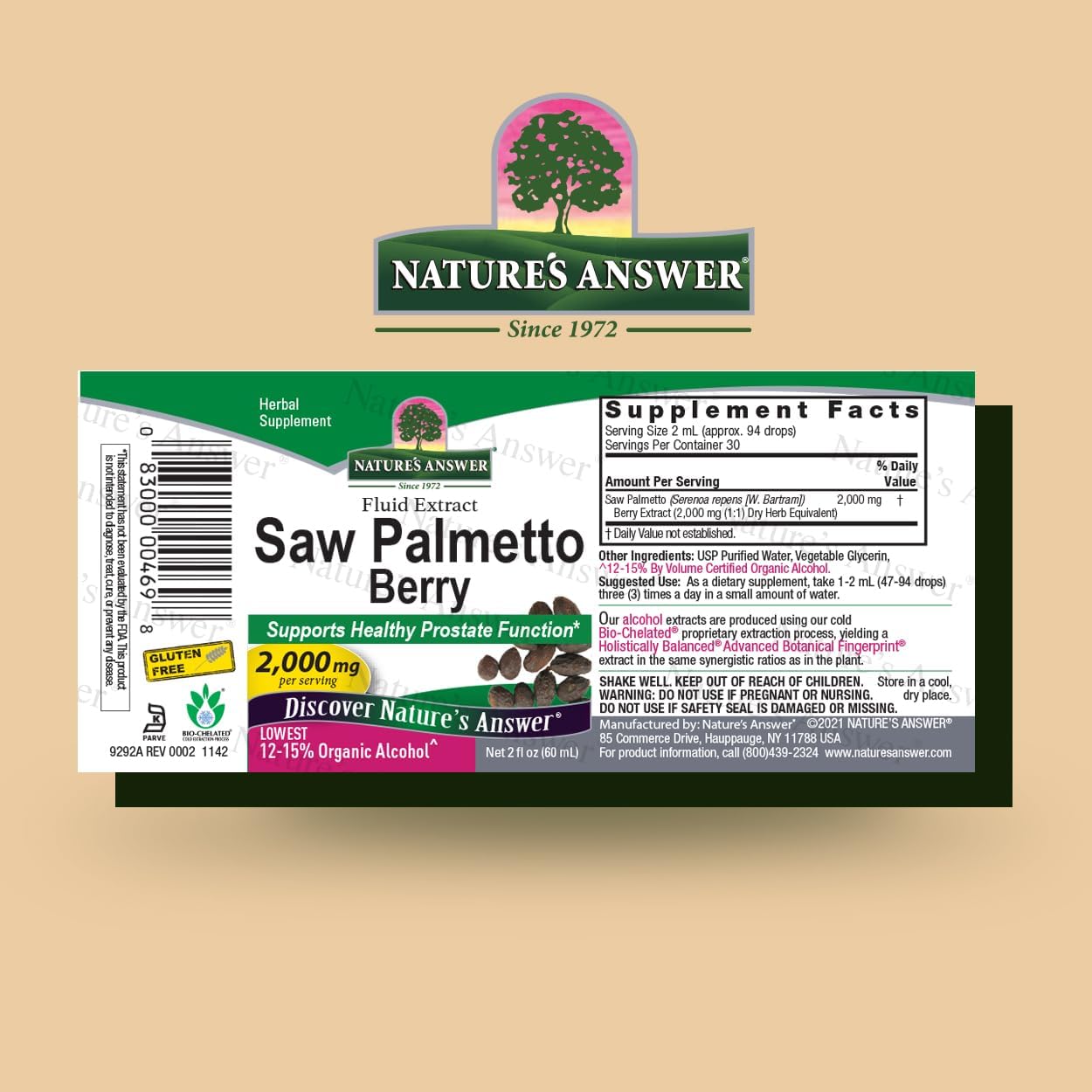 Nature’s Answer Saw Palmetto Berry Liquid Extract 60ml barcode image