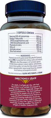 Supplement facts label for Minami MorEPA showing plant sterols, EPA, and botanical extracts.