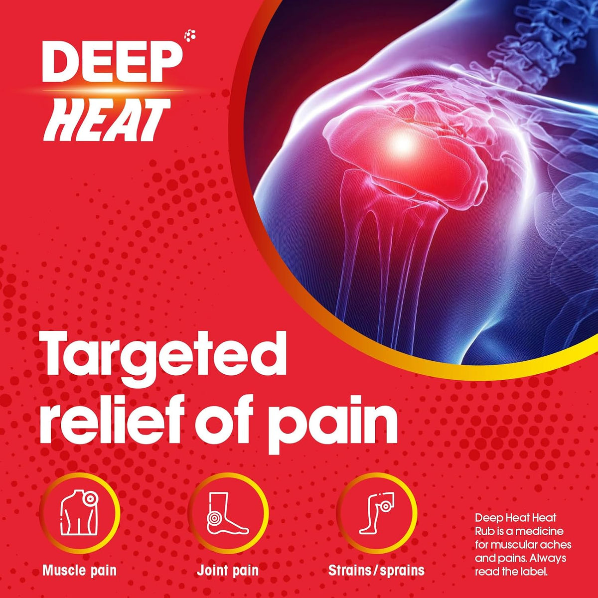 Deep Heat Max Strength Heat Rub Cream, tube packaging, no flavour, 35g, topical application use