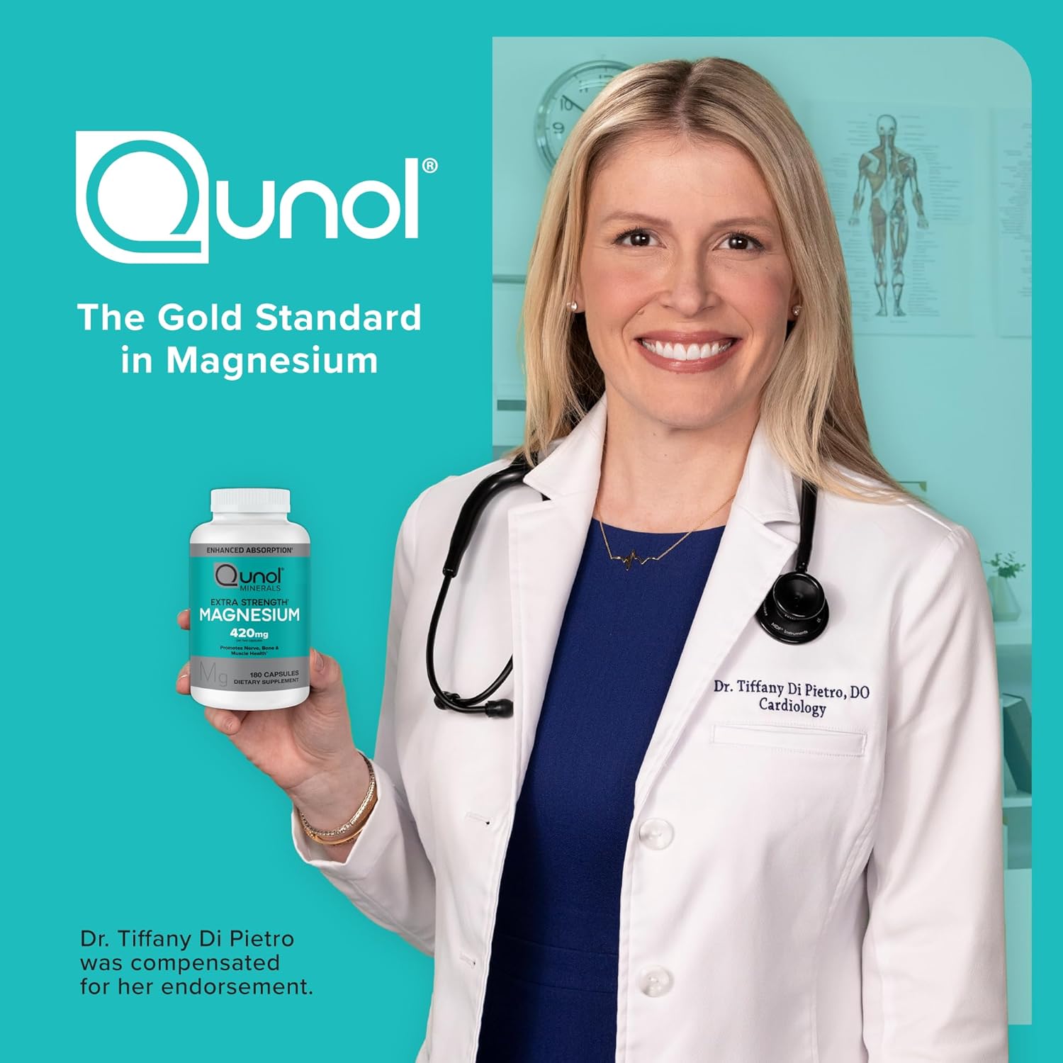 Qunol Magnesium Glycinate Capsules 420mg 120 Count