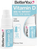 Spray oral BetterYou Vitamina D 400 UI para bebés, sin sabor - 15ml