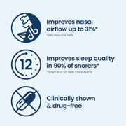  Instructions and safety information for Breathe Right Clear Nasal Strips.