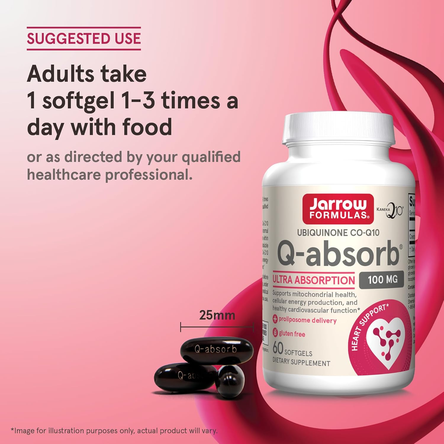 How to Use Image: Jarrow Formulas CoQ10 Ubiquinone 100mg softgels usage instructions