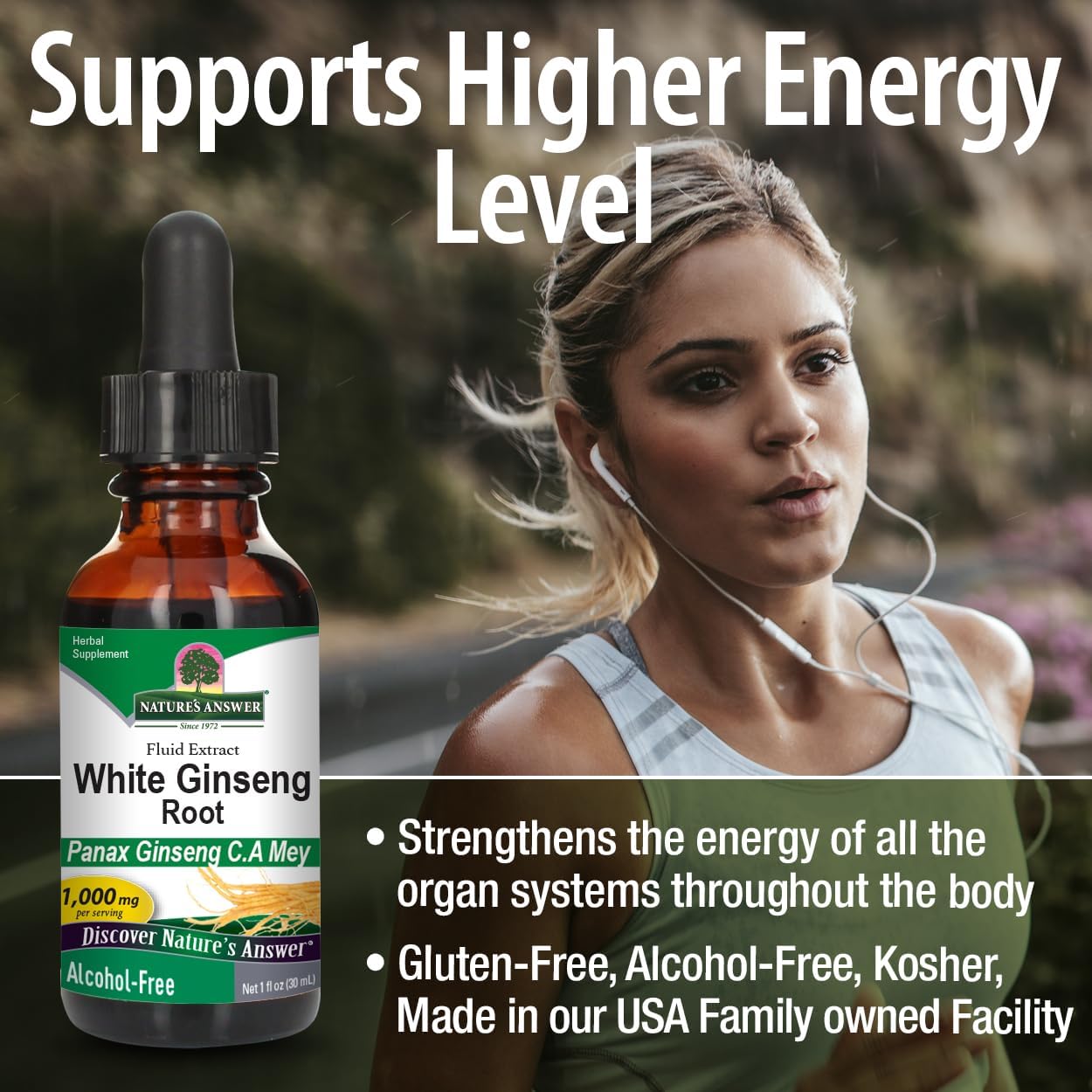 Nature’s Answer White Ginseng Root Liquid Extract - 30ml