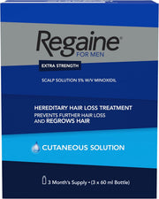 Regaine for men extra strength hair loss treatment packaging