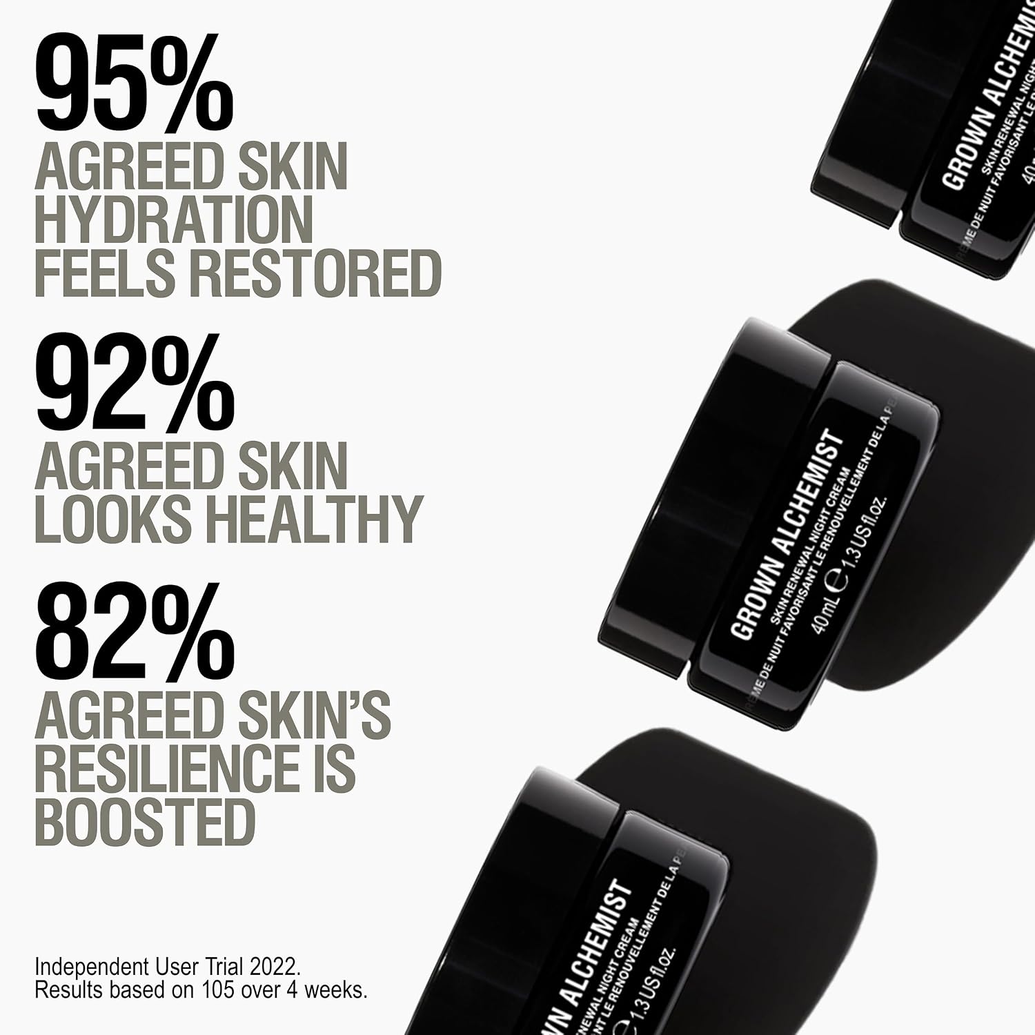 Grown Alchemist Skin Renewal Night Cream, cream packaging, fragrance not specified, 40ml, ingredients information