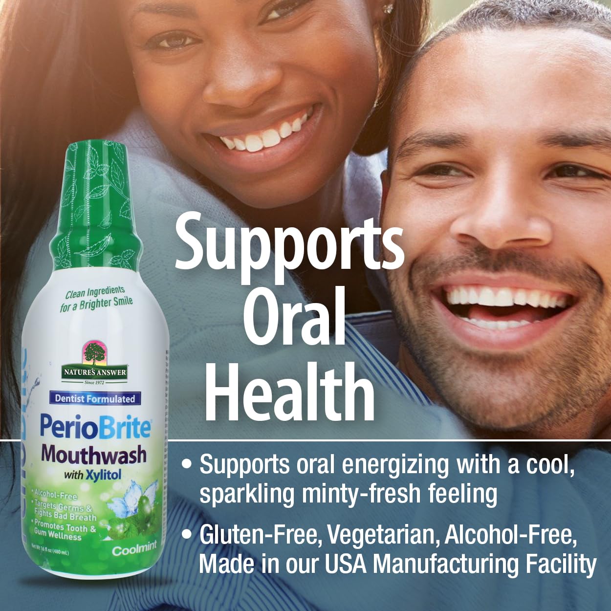 Nature’s Answer PerioBrite Cool Mint Mouthwash Alcohol-Free - 480ml