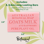Australian Botanical Soap Goat Milk & Raspberry Bar size