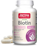 Cápsulas vegetales Jarrow Formulas Biotina 5000 mcg - 100 unidades