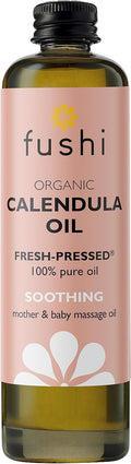 Fushi Aceite Orgánico de Caléndula 100 ml | Prensado Fresco y 100% Puro Aceite Calmante para Masajes de Madre y Bebé