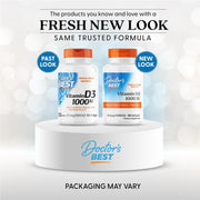 Doctor's Best Vitamin D3, bottle packaging, unflavoured, 1000 IU 25mcg, 180 softgels, new packaging