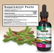 Nature’s Answer Licorice Root Liquid Extract 60ml supplement labelon a beige background
