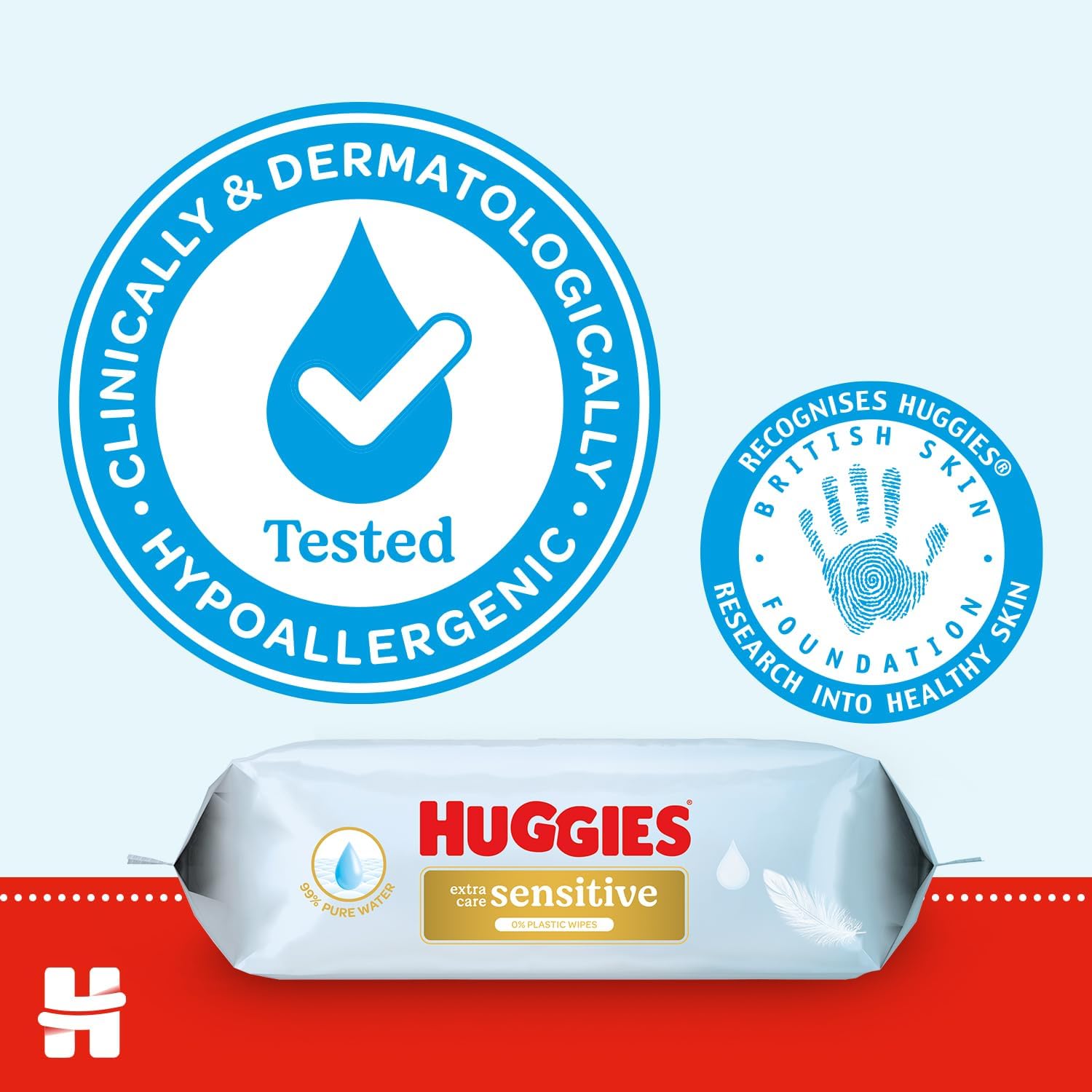 Huggies Extra Care Sensitive Baby Wipes soft pack fragrance-free 48 wipes