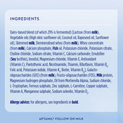 Aptamil Follow On Milk 700g ingredient and nutrition label
