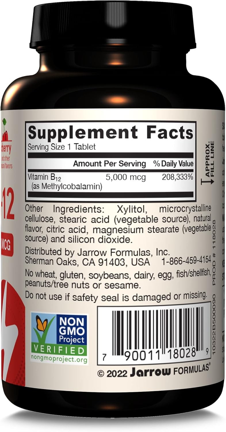 Jarrow Formulas Methyl B-12 5000mcg 90 Chewable Tablets barcode