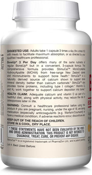 How to Use Image: Jarrow Formulas BoneUp 3 Per Day 1000mg calcium capsules usage instructions