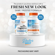 Doctor's Best Magnesium Lysinate Glycinate, bottle packaging, unflavoured, 200mg, 120 or 240 tablets, new packaging