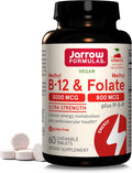 Jarrow Formulas Metil B12 y Metil Folato - 60 Tabletas Masticables