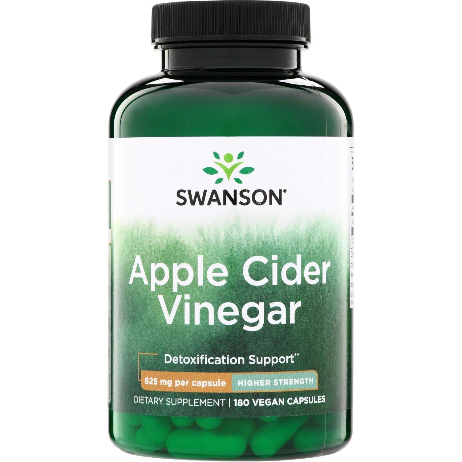 Swanson Apple Cider Vinegar 1250mg 180 capsules bottle supplement