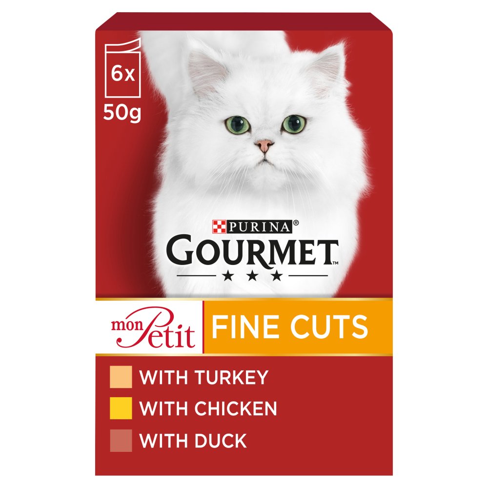 Purina Gourmet Mon Petit Intense Turkey Chicken Duck adult cat food 6 x 50g box