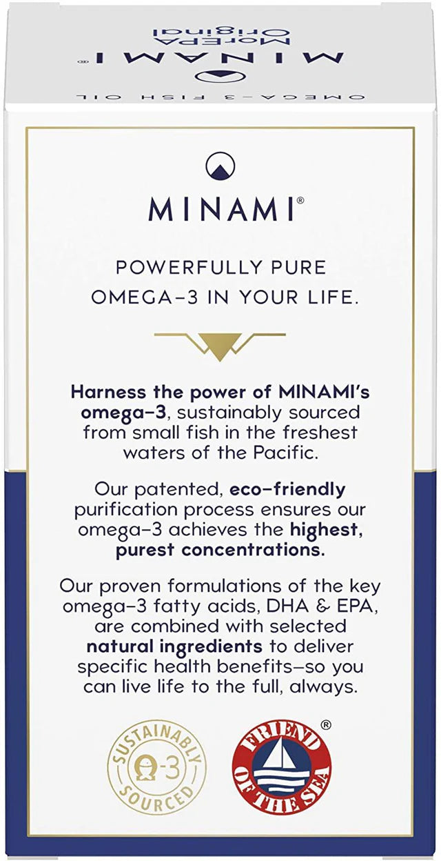 back label detail showing for Minami MorEPA Original.