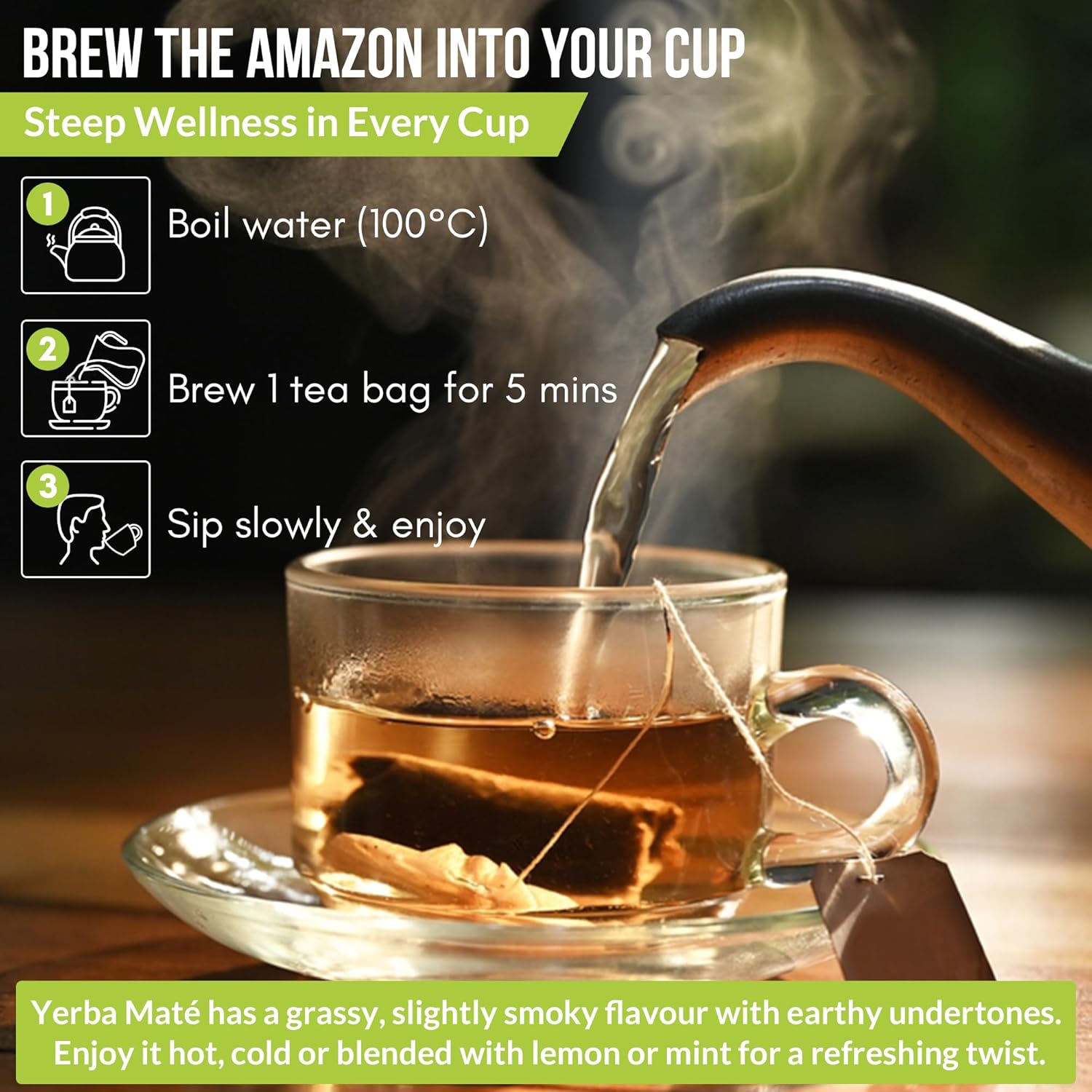 Rio Amazon Yerba Maté Tea Infusion brewing instructions herbal tea 90 teabags
