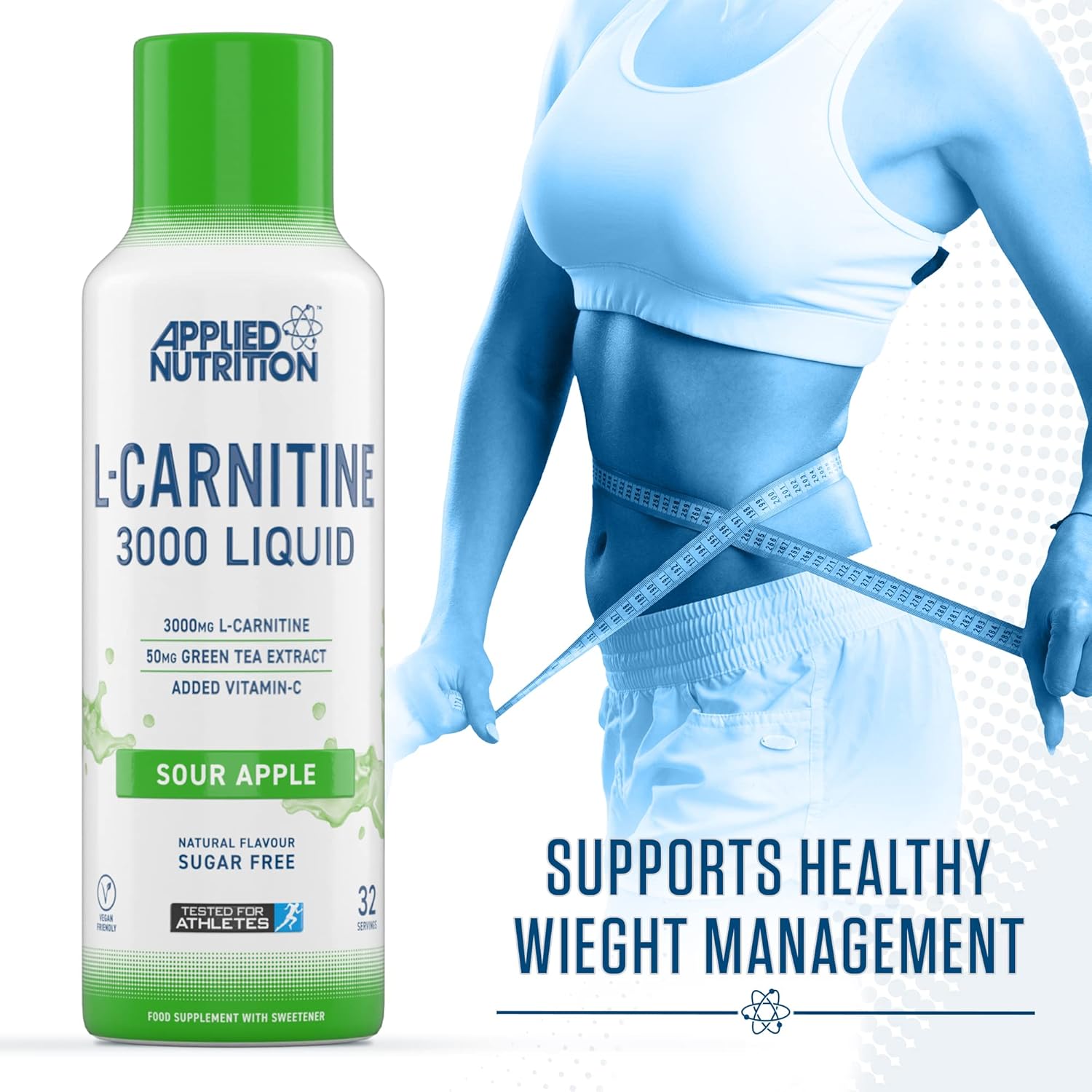 Applied Nutrition L-Carnitine 3000 Liquid, Sour Apple - 480ml