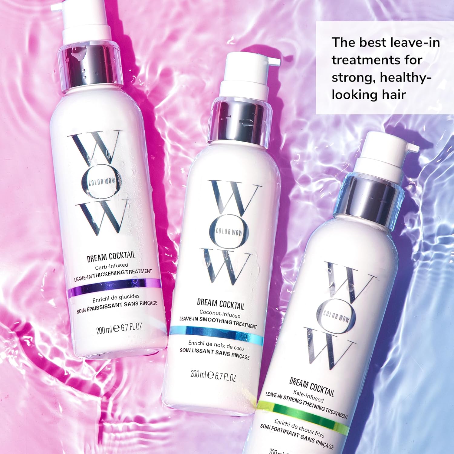 Color Wow Dream Cocktail Coconut-Leave-In Treatment bottle, 200ml variants.
