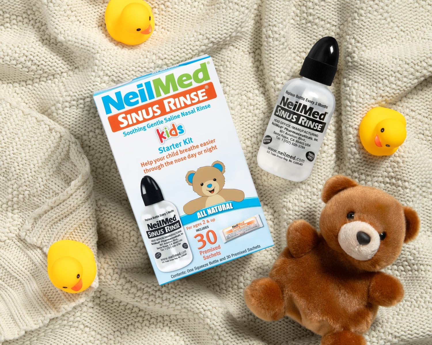 NeilMed Kids Sinus Rinse Kit with 30 Premixed Salt Packets