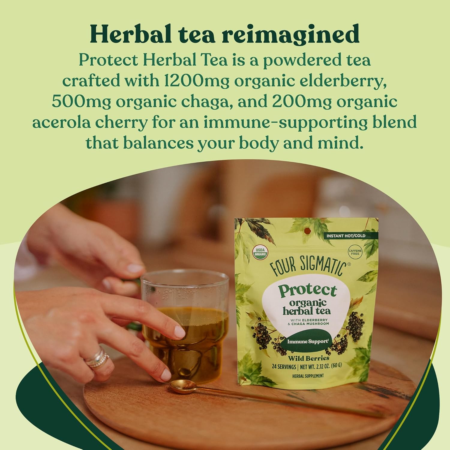 Four Sigmatic Protect Organic Herbal Tea, Wild Berries - 60g