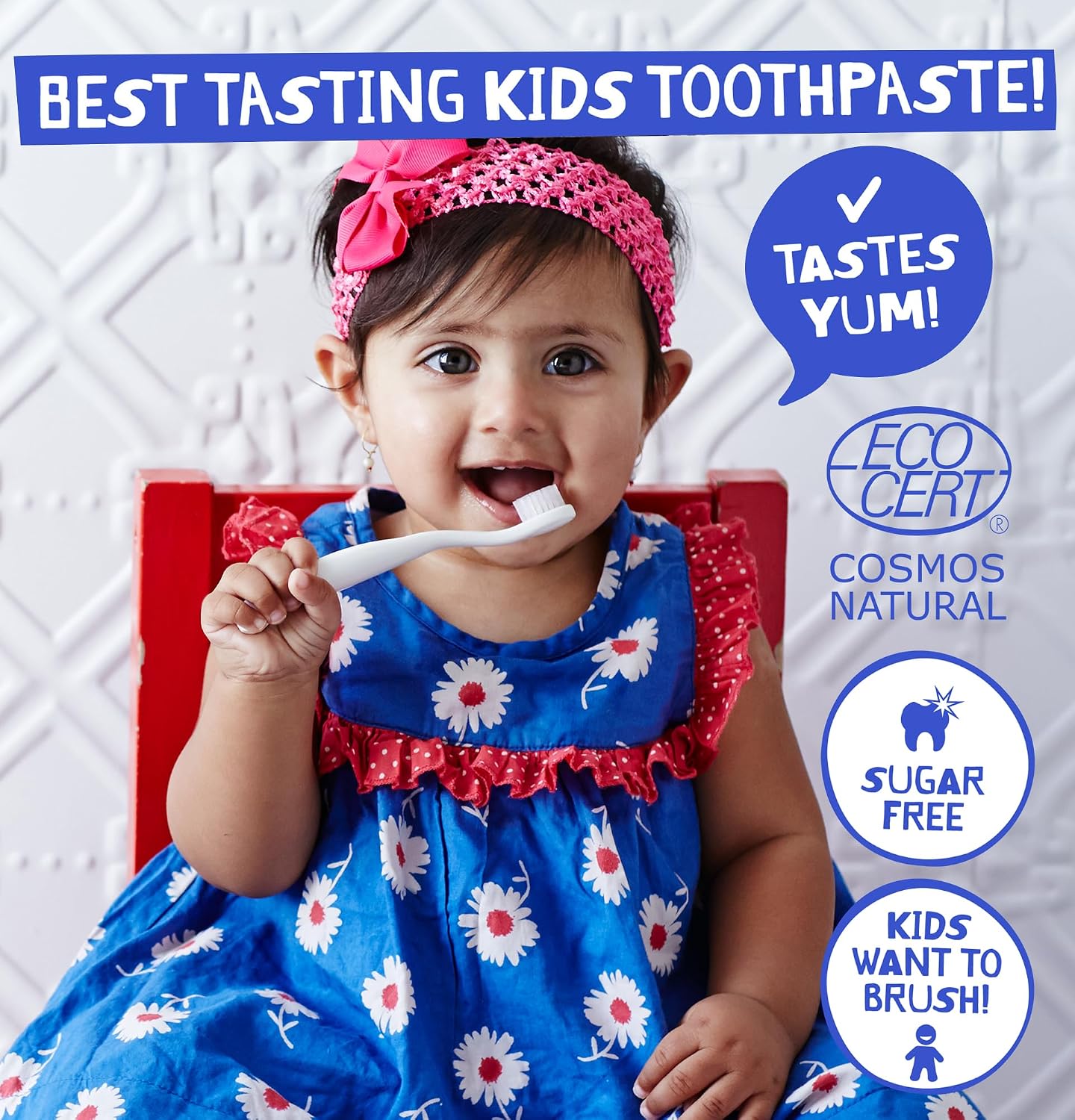 Jack N' Jill Natural Certified Toothpaste Bubblegum, toothpaste tube packaging, bubblegum flavour, 50g, product information