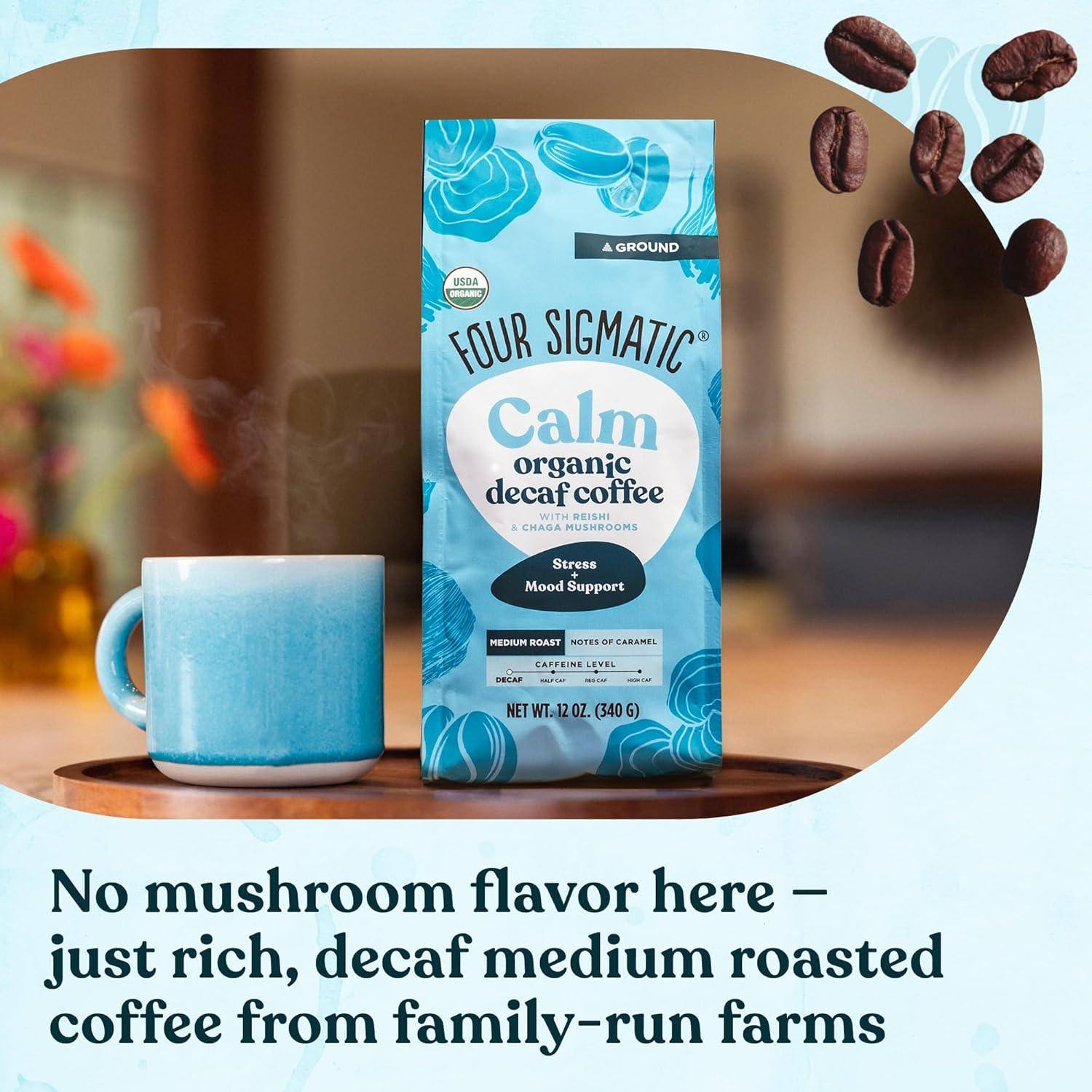 Four Sigmatic Organic Decaf Ground Coffee - 340g