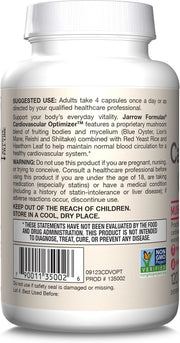How to Use & Barcode Image: Jarrow Formulas cardiovascular optimizer veggie capsules 120 count usage instructions