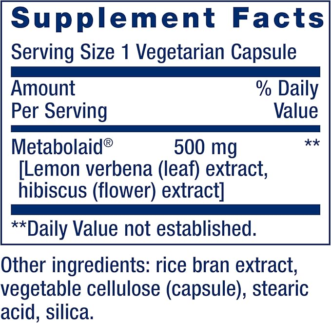 Life Extension supplement facts label for botanical metabolic support blend.