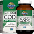 Garden of Life Vitamin Code Complejo K Crudo, Vitaminas K2 y K1, 60 Cápsulas Vegetales