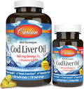 Carlson Cod Liver Oil Gems Vitamins A & D3 Lemon - 180 Softgels