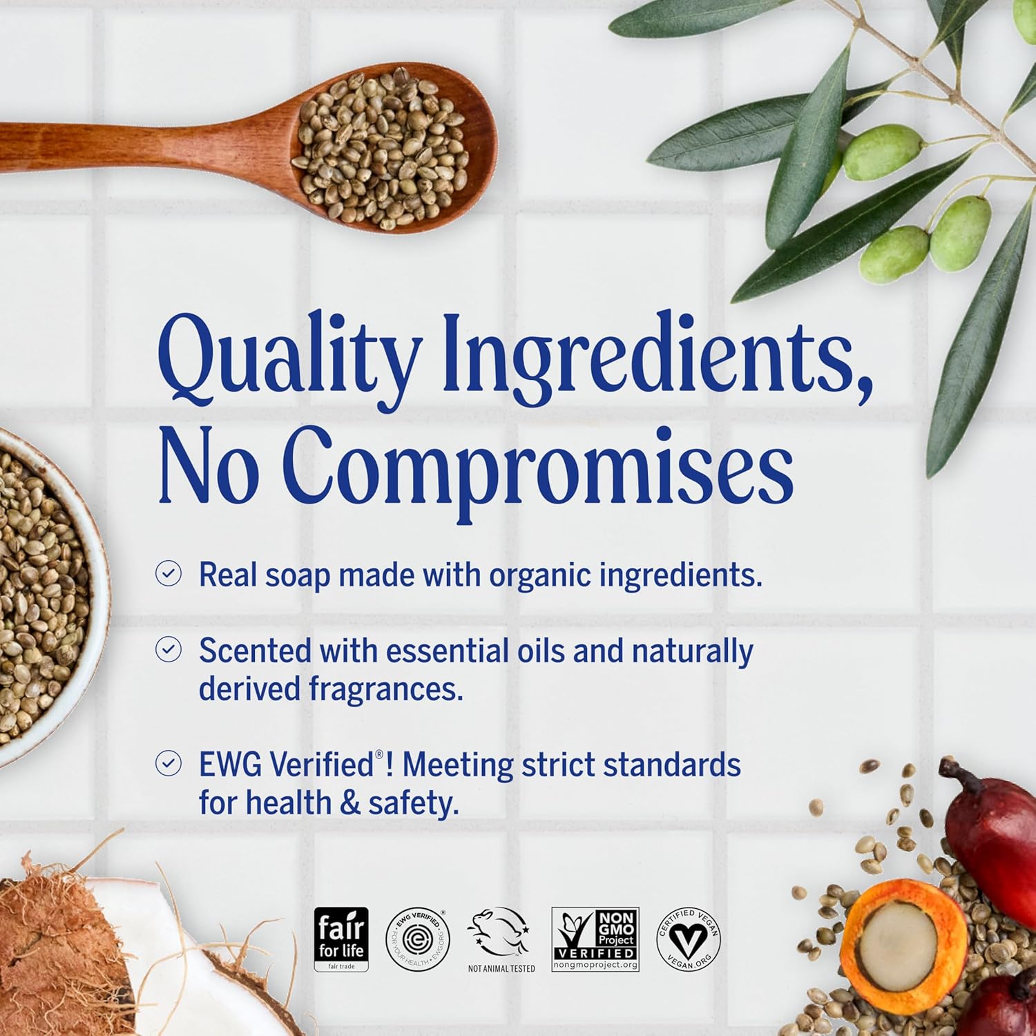 Dr. Bronner's Rose Magic Bar Soap 140g ingredient information