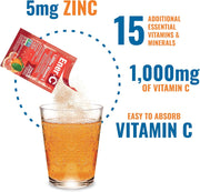 How to Use: Ener-C Tangerine & Grapefruit sachet mixing instructions 30 sachets on white background