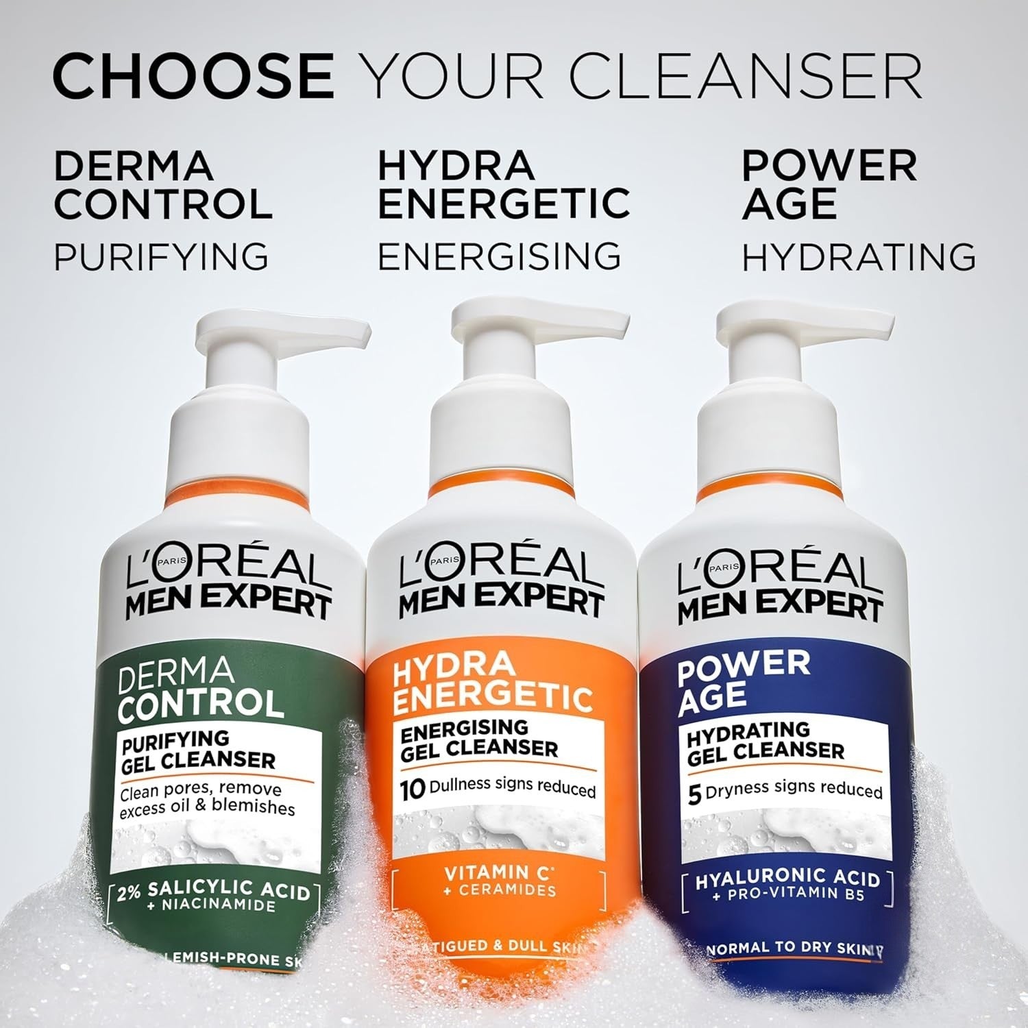L'Oréal Men Expert Hydra Energetic Energising Gel Cleanser 260ml routine.