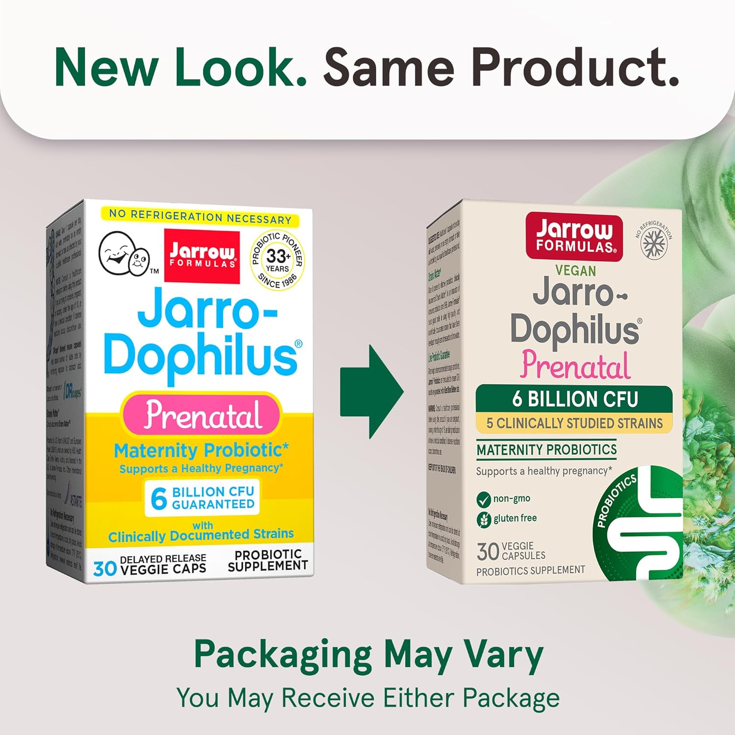 Jarrow Formulas Jarro-Dophilus Prenatal 6 Billion CFU - 30 Veggie Capsules new look