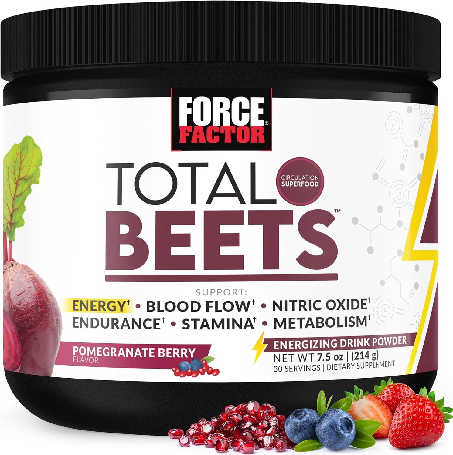 Force Factor Total Beets Energy – Pomegranate Berry (214g / 30 Servings)